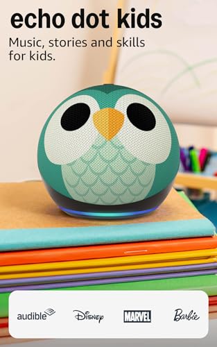 Amazon Echo Dot Kids (modelo más nuevo) Diseñado para niños, Diseñado para Alexa+, controles parentales, Incluye 1 año de Amazon Kids+, Búho