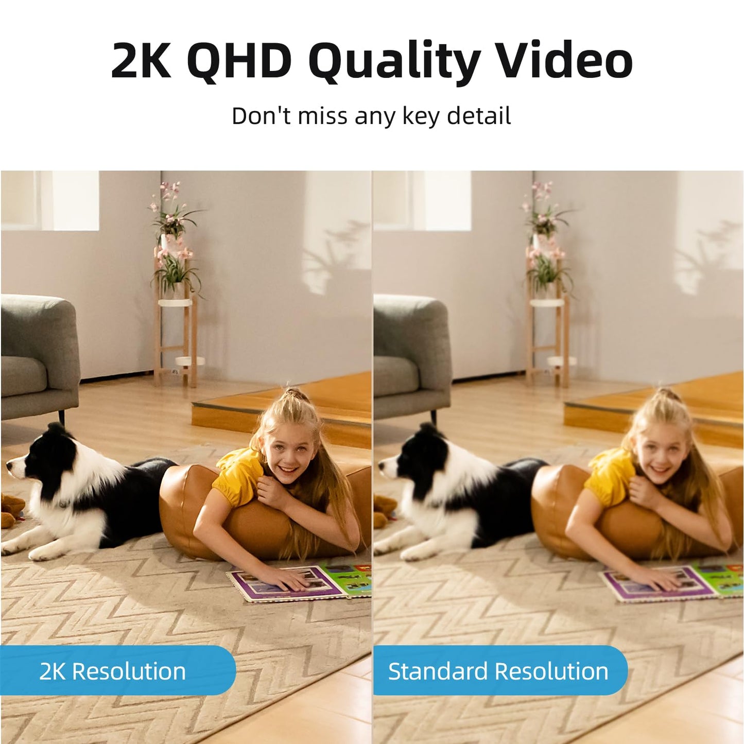 Cámara de seguridad aosu 2K para interiores, monitor de bebés y mascotas